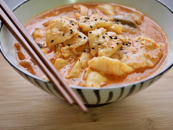 Koreansk Mat Kimchi Sujebi Kryddig Mat — Stockfoto