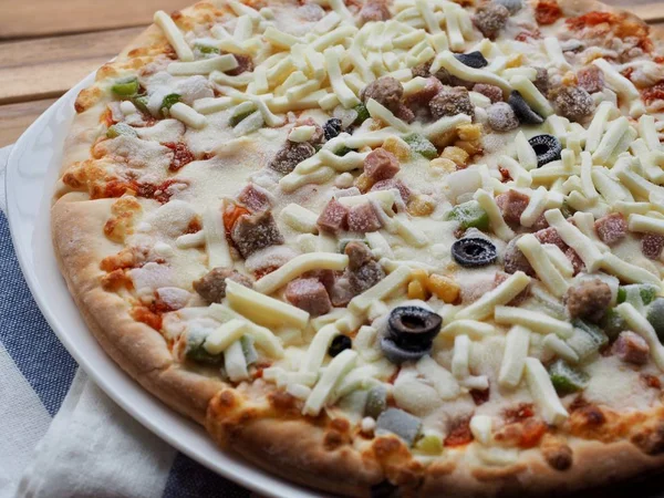 Koreański Instant Mrożone Pizza Mrożone Jedzenie — Zdjęcie stockowe