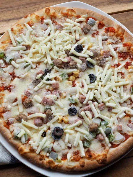 Koreański Instant Mrożone Pizza Mrożone Jedzenie — Zdjęcie stockowe