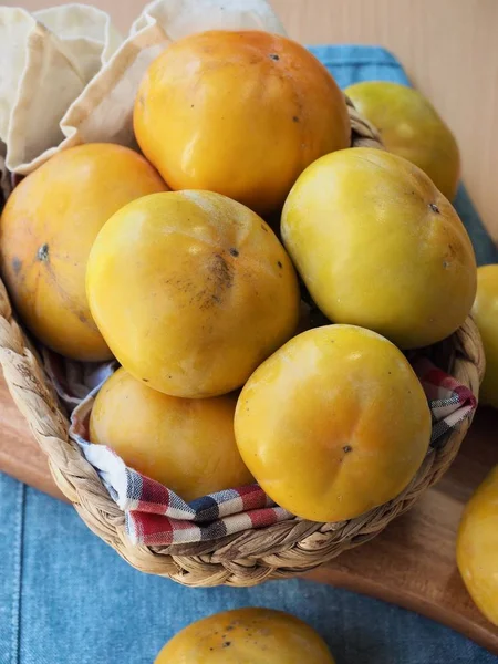 Korean Fresh Organic Fruit Persimmon — Stock Photo, Image