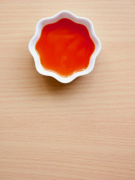 Red Chilli Oil White Porcelain Bowl Rad Pepper Oil — Stock Photo, Image