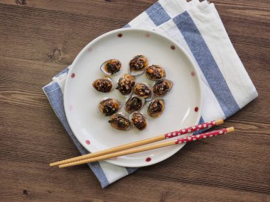 Kore yemeği cockle soya sosu baharat