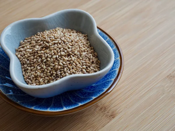 Sesamo Cucchiaio Ingredienti Alimentari — Foto Stock