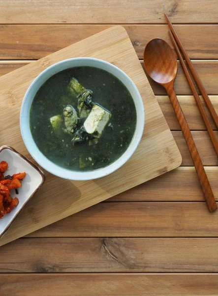 Comida Coreana Capsosiphon Fulvescens Sopa Tofu Ostra —  Fotos de Stock