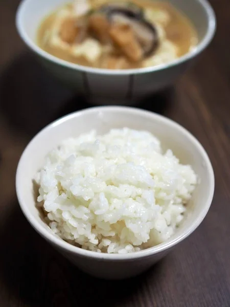 Arroz Blanco Tazón Cerámica — Foto de Stock