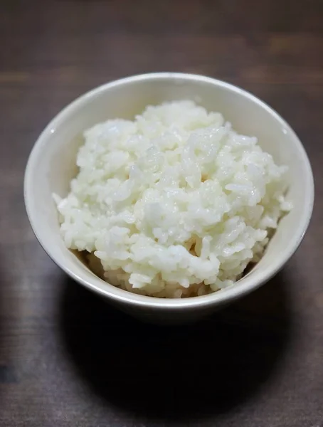 Bílá Rýže Keramické Misce — Stock fotografie