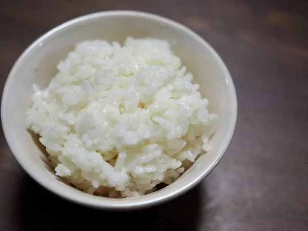 Weißer Reis Einer Keramikschüssel — Stockfoto