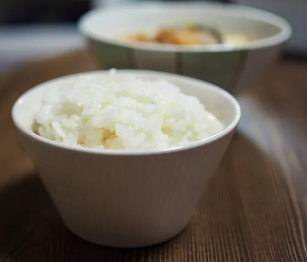 Arroz Blanco Tazón Cerámica — Foto de Stock