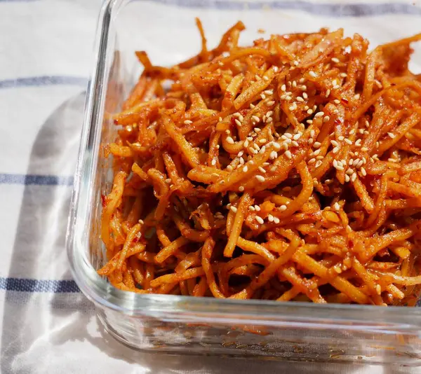 Comida Coreana Lulas Desfiadas Secas — Fotografia de Stock