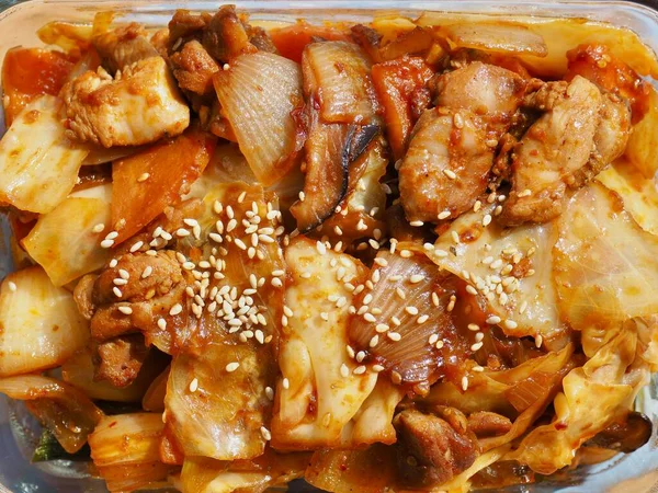 Ayam Asia Aduk Fry Sayuran Hidangan Ayam — Stok Foto