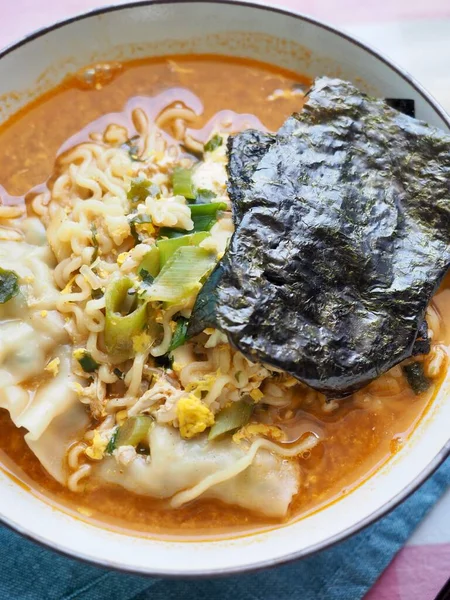 Comida Asiática Ramen Instantáneo Verduras — Foto de Stock