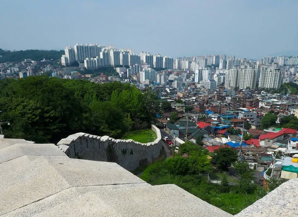 Cidade Seul Paisagem Urbana Coréia Céu Limpo Nuvens — Fotografia de Stock