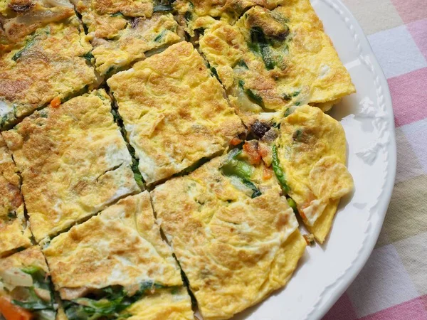 Asiatisk Mat Grönsaker Och Ägg Pannkakor — Stockfoto