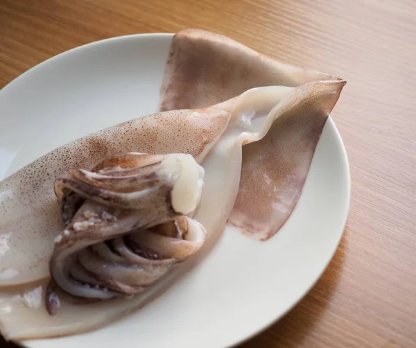 Frische Meeresfrüchte Tintenfisch Lebensmittelzutaten — Stockfoto