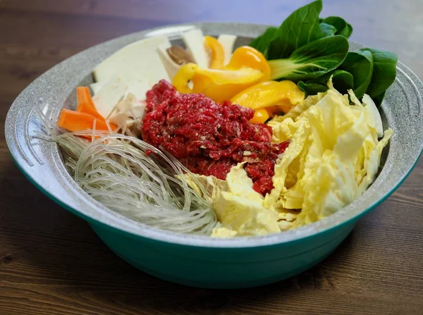 Korejské Tradiční Jídlo Hovězí Zelenina Dušené — Stock fotografie