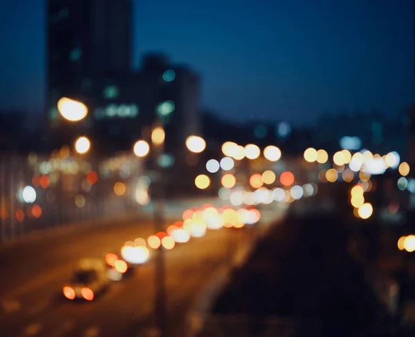 Innenstadt Nacht Straße Bokeh Verpassten Fokus — Stockfoto