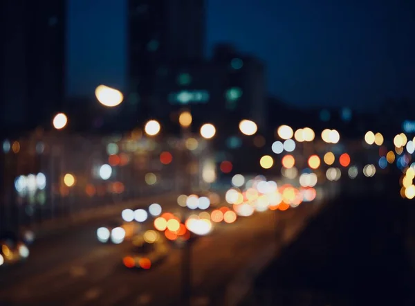 Innenstadt Nacht Straße Bokeh Verpassten Fokus — Stockfoto