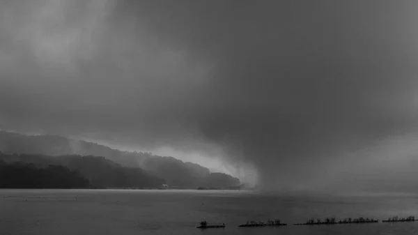 Corea Cheongju City Daecheong Lake Morning Paesaggio Nebbia Acquatica Fotografia — Foto Stock