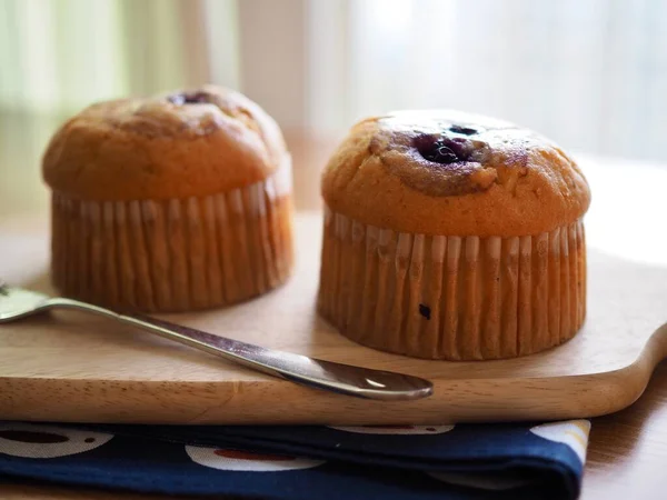 Hausgemachte Blaubeermuffins Cupcakes Brot — Stockfoto