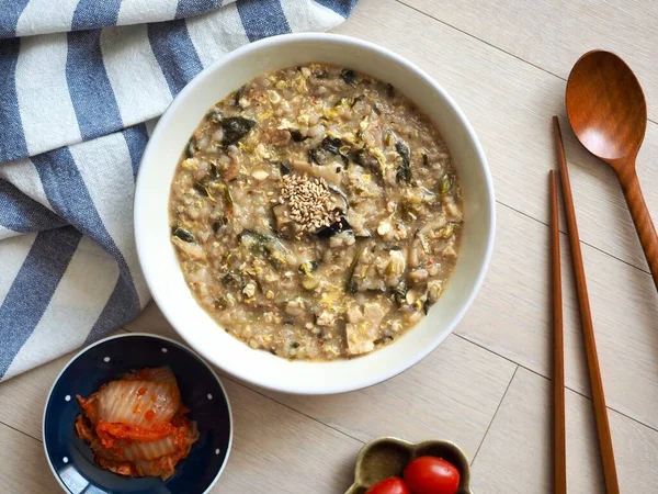 Koreaanse Keuken Miso Vegetablericeporridge — Stockfoto