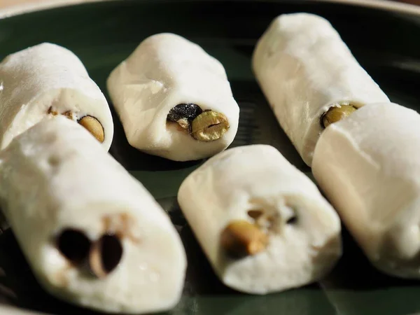 Makanan Tradisional Korea Beras Kacang Hitam Tongkat Gula Gula — Stok Foto