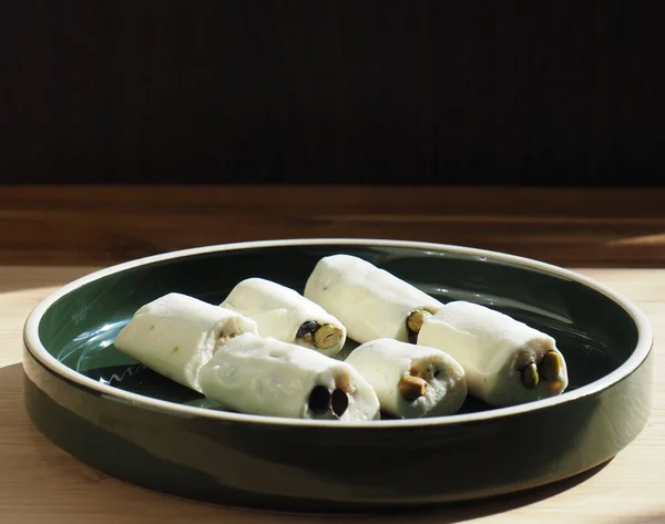 Koreański Tradycyjne Jedzenie Ryż Czarny Fasola Trzymać Taffy — Zdjęcie stockowe