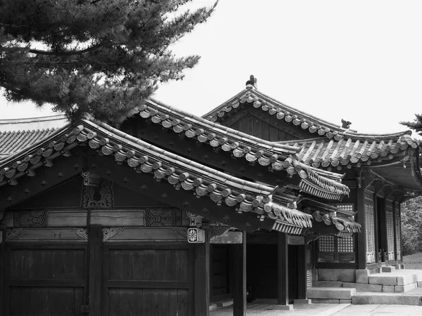 Palácio Tradicional Coreano Changgyeonggung Edifício Tradicional Monocromático Fotografias — Fotografia de Stock