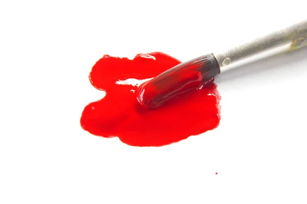 Kırmızı fırça ve mürekkep yaratıcı sanat