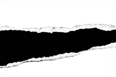 Kağıt şablon alanı oluşturmak için yırtılıyor. Metin alanı Tasarım ve reklamlar için boş alan veya tasarım arka planı olarak kullanılır.