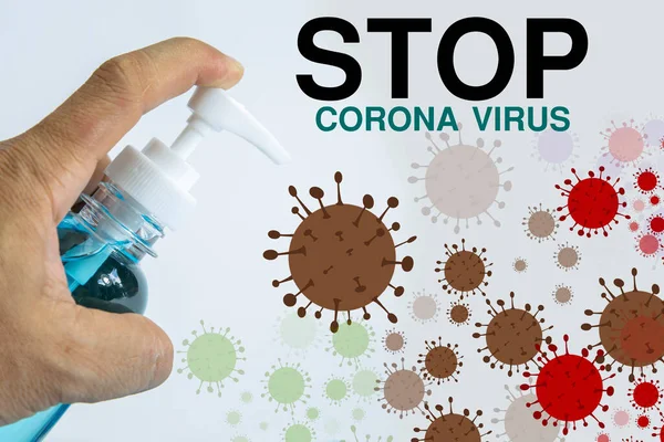 Covid 19ウイルスの拡散を停止します 手を洗う Gorできれいな手 ウイルスを止めることはできますか — ストック写真