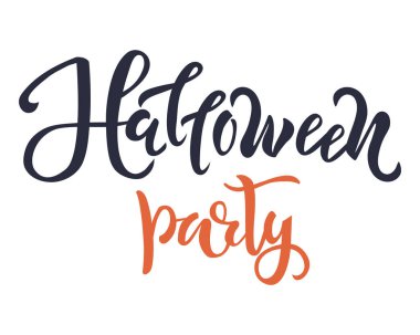 Cadılar Bayramı partisi metin. Hat sanatı hocası, tasarım yazı. Tipografi için tebrik kartları, posterler, afişler. İzole vektör çizim