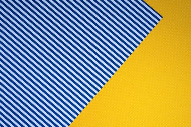 top view of blue striped and yellow dotted templates for background clipart