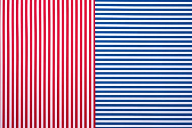 top view of blue and red surface with white stripes for background clipart