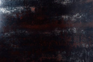 top view of grungy dark metal template for background clipart