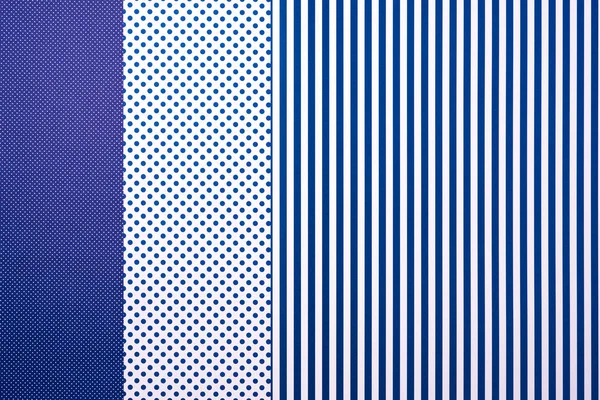 Top View Blue Composition Stripes Dots Background — Stock Photo, Image