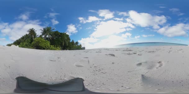 Spiaggia tropicale dell'isola a 360 gradi Maldive Virtual Reality - Vista rilassante — Video Stock