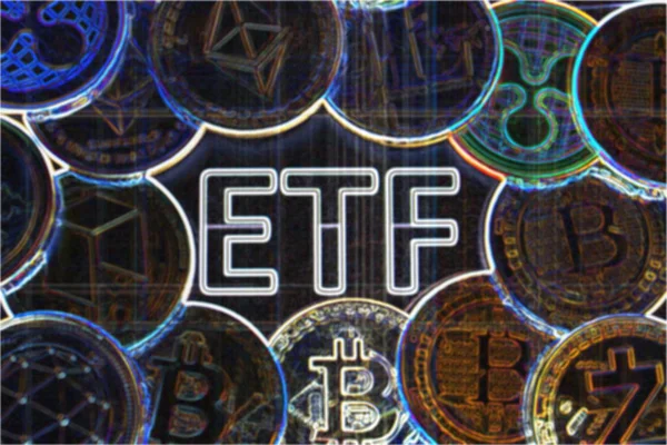 Bir kripto Etf - bizim para için gelecekteki bir decentrailzed doğru sonraki adım - bitcoin Etf renkli psychodelic