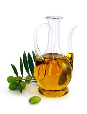 dal zeytinyağı beyaz arka plan üzerinde izole