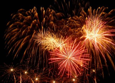  Yağış sarı ve kırmızı havai fişek    