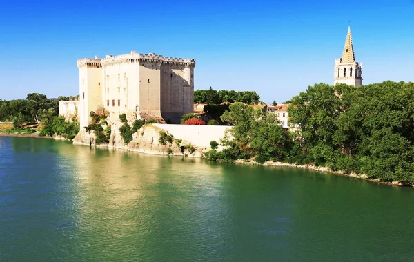 Die Burg Tarascon Spiegelt Sich Der Rhone Provence — Stockfoto