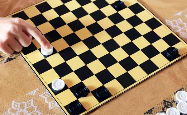 Quadro Xadrez Para Jogo Senhora — Fotografia de Stock