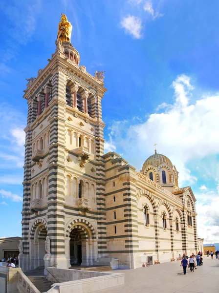 Bazilika Panny Marie Stráže Marseille Pojmenovaná Notre Dame Garde — Stock fotografie