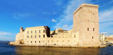Fort Saint-Jean, Marsilya, Provence ortaçağ sur eski liman.                 