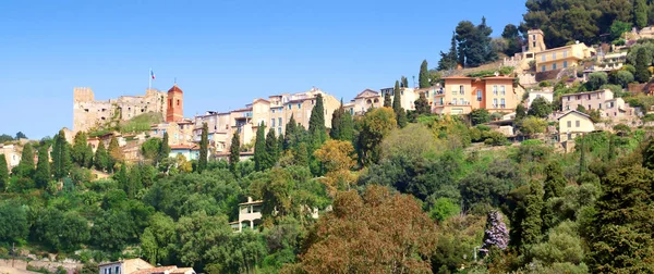 Panorama Van Het Hooggelegen Dorpje Roquebrune Aan Côte Azur — Stockfoto