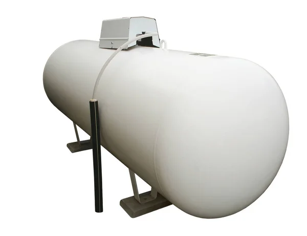 Serbatoio Gas Cilindrico Isolato Fondo Bianco — Foto Stock