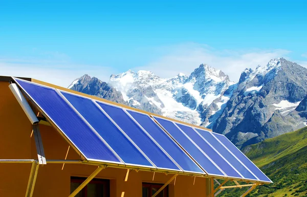Solar energy sensors in the mountains.