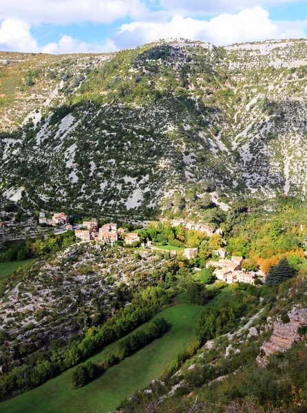 Villaggio Navacelles Sul Suo Meandro Occitanie Francia — Foto Stock