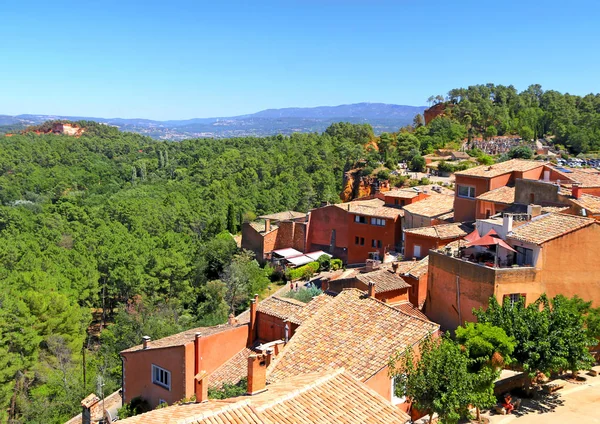 Vila Roussillon Provença Vista Cima França Europa — Fotografia de Stock