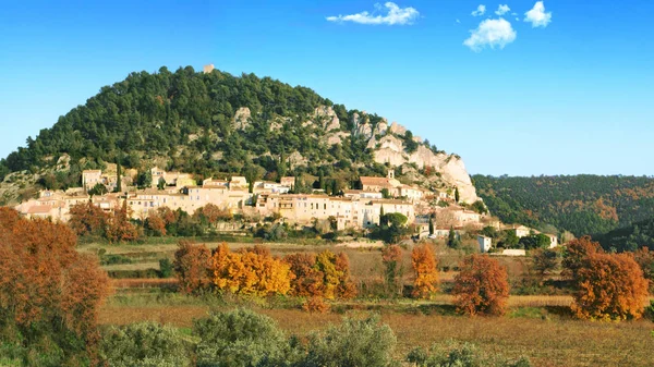 Vesnice Sguret Mezi Révou Barvách Podzimu Provence — Stock fotografie