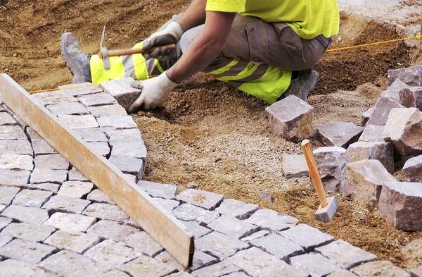 Pavimentación Según Métodos Tradicionales —  Fotos de Stock